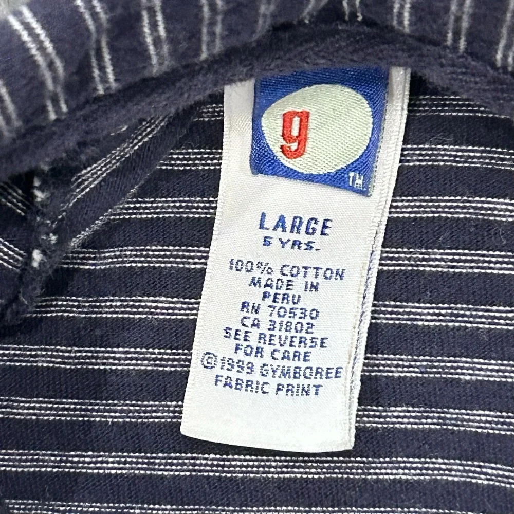 Vintage‎ Gymboree Brand Boys Navy Striped Polo Size Large (5Y)